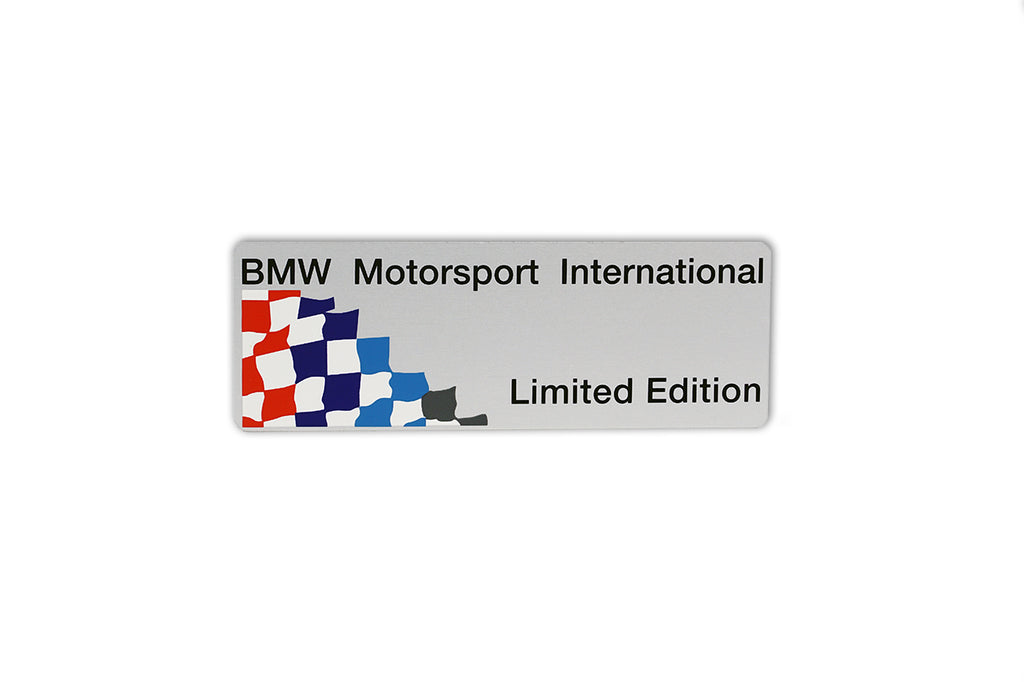 BMW Motorsport International Limited Edition Glovebox Trim Plaques