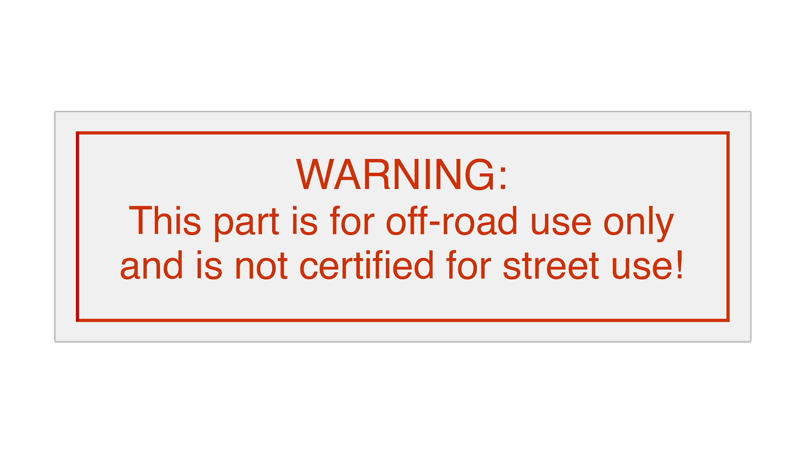 BMW "WARNING: Off-Road Use Only" Replica Sticker