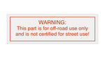 BMW "WARNING: Off-Road Use Only" Replica Sticker