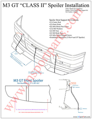 MSP Class II & M3 GT Replica Front Tray Struts for E36 318is/4