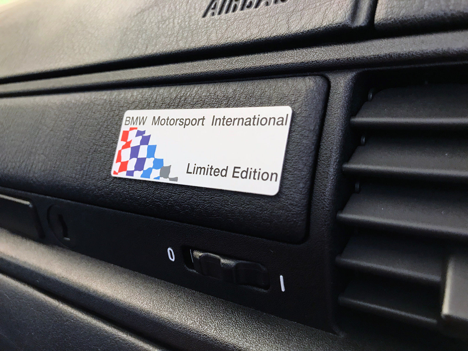 BMW Motorsport International Limited Edition Glovebox Trim Plaques